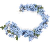 2 pezzi Fiori Finti per Decorazioni Fiori di Ciliegio Artificiali Ghirlanda di Fiori di Ciliegio Sospensione Fiori di Ciliegio per Decorazioni Primavera Casa, Giardino, Feste, Matrimoni (1.8M Blu)