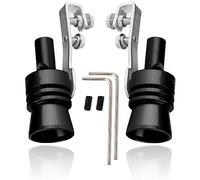 2 Pezzi Fischietto Marmitta Auto, Turbo sound Auto Universale Allumini Silenziatore Fischietto Turbo Whistle Fischio del Suono Turbo di Scarico, L, Nero