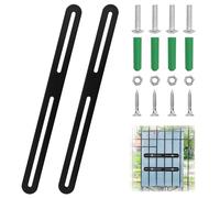 2 Pezzi Fissaggio per Cassetta Postale per Recinzione, 280 x 24mm Set di Fissaggio per Cassetta Postale con 8 Viti, Staffa Piatta Forata per Fissare le Cassette Postali a Cancelli o Recinzioni