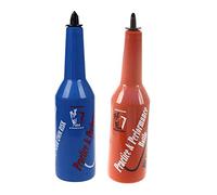2 pezzi Flair Bartender Bartending Practice Bar Pub bottiglia vino cocktail shaker - rosso e blu