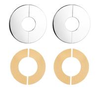 2 Pezzi Flangia Divisa a Parete Rotonda, 52mm Copertura per Tubi Autoadesiva Acciaio Inossidabile Piastre di copertura Idrauliche Rosetta per Rubinetto per WC Cucina (Argento)