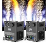 2 Pezzi FODEXAZY 1000W Nero Elettronico Macchine Pirotecniche, Palcoscenico Attrezzature Effetto Speciale con d-mx512 (3CH) e Telecomando Senza Fili per Matrimonio Partito Concerto Natale Halloween