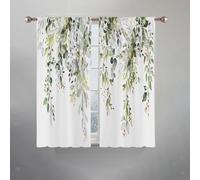 2 pezzi foglie verdi Finestra tende da finestra Decorazione per cucina