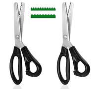 2 pezzi Forbici per tessuti, DaKuan 2 modelli di forbici per tessuti, forbici a zig zag, per l'artigianato, il taglio della carta, il tessuto (5 mm triangolare e denti arrotondati)