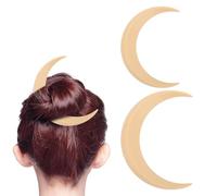 2 pezzi Forcella per capelli luna, bastoncini per capelli Fermaglio per capelli luna Sailor Crescent Moon Accessori per capelli Forcina portatile per capelli Strumento per lo (Beige)