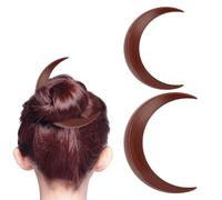 2 pezzi Forcella per capelli luna, bastoncini per capelli Fermaglio per capelli luna Sailor Crescent Moon Accessori per capelli Forcina portatile per capelli Strumento per lo (Marrone)