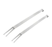2 Pezzi Forchette da Barbecue in Acciaio Inox 304 Telescopiche | Manico lungo Ergonomico, Gancio per Appenderle, Testa Piatta, per Buffet e Cottura al Fuoco