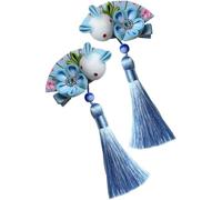 2 Pezzi Forcina a Fiore Vintage Elegante, Stile Grazioso | Tessuto, Lega e Legno, Comoda da Portare, Non Tira i Chioma, per Ogni Occasione