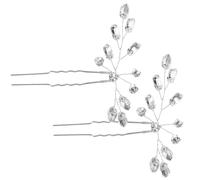 2 Pezzi Forcine da Sposa a U in Metallo con Brillanti Argento