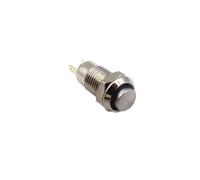 2 pezzi, foro pannello 8 mm, interruttore a pulsante in metallo, mini rotondo, momentaneo/bloccante, testa alta 2 pin, apparecchiature elettriche, 1NO, 3A 250VAC(Self-locking Latchin)