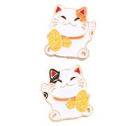 2 pezzi Fortune Cat Specere Badge Cartoon Mini Accessorio per il festival