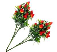 2 pezzi Fragole Artificiali in PVC Rosse e Gialle Decorazioni Floreali Realistiche e Feste Bouquet Emulazione Fragole Odore Adatte per Composizioni e Addobbi Festivi