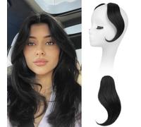 2 Pezzi Frangia Clip Capelli Naturali Frangetta French Frangia Extension Clip Capelli Frontale Frangetta Parte Centrale Posticc per Capelli Donna