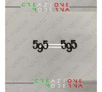 2 pezzi Fregio badge Stemma Laterali Logo ABARTH 595 nero satinato