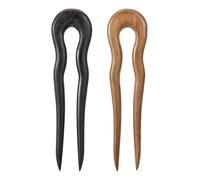 2 pezzi French Pin in legno, French Twist Hair Pin, forcine per capelli a forma di U in legno di sandalo, finemente intagliate a mano, per donne e ragazze, elegante forchetta in legno cinese