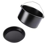 2 pezzi friggitrice ad aria calda forma quadrata da 8" in ferro con rivestimento antiaderente, teglia quadrata in acciaio al carbonio per friggitrice ad aria calda, ferro Air Flyer
