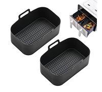 2 pezzi friggitrice ad aria in silicone, rivestimento in gel di silice, padella ad aria riutilizzabile, per forno, microonde, casa, cucina, accessori per padelle per friggere ad aria esterna