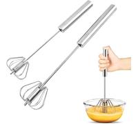 2 Pezzi Frusta da Cucina, Frullatore per Uova Semiautomatico in Acciaio Inossidabile, Multifunzionale Frustino Cucina per Mescolare, le Uova, Mescolare la Pastella, la Schiuma
