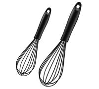 2 Pezzi Frusta Da Cucina Set, Frusta a Mano Silicone, Frusta da Cucina In Silicone, Flessibile e Resistente, per Mescolare, Sbattere, Schiumare, Montare e Mescolare Nero