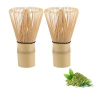 2 Pezzi Frusta di bambù per il tè Matcha, Miscelazione Manuale, Riutilizzabile, Frusta in Bambù Naturale Chasen Tradizionale a 100 Bastoncini Matcha for Tea Ceremony Tea Drinking