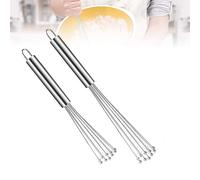 2 Pezzi Frusta per Cucina, Set Di Fruste per Cucinare, Set Di Sbattitori per Uova, Frullino a Mano, Set di Frusta per Uova in Acciaio Inox 10 Pollici e 12 Pollici, per Cucinare e Mescolare