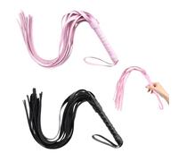 2 pezzi Frusta per domare in Pelle PU, Frusta da Equitazione,Frusta da Equitazione,Outdoor Sports Portatile Antiscivolo Simil Pelle Frustino Cavallo,Frusta Antiscivolo per Cavallo,Nero,rosa