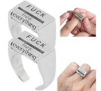 2 pezzi Fuck you squilli 0.7 '' Ruoto in lega di umore rotante cazzo off anello ansia regolabile rilievo creativo espressivo per gli amanti degli accessori
