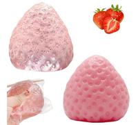 2 pezzi Fufu Squishy, Taba Squishy, Squishy XXL, Taba Squishy XXL, Strawberry Squeeze Toy, Squishy Fidget Toys Fragola Squeeze Giocattolo Taba Squishy Set per bambini adulti (trasparente e rosa)