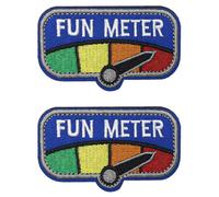 2 pezzi Fun Metro/Divertimento, divertente slogan Patch Nylon Ricamo Hook Loop Tattico Militare Rimovibile Toppa Applicazione per Abbigliamento Zaini Gilet Cappelli Giacca T-Shirt