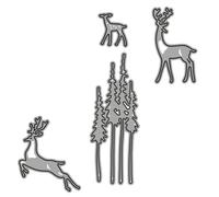 2 Pezzi Fustella Albero di Natale e Cervo in Ferro per Lavoretti | Argento, Taglio Delicato e Sicuro al Tatto, Non Si Deforma Facilmente, per Creazioni Fai e Manualità