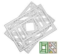 2 Pezzi Fustelle Metalliche Geometriche per Carte, Sfondo Goffrato | Lavori Creativi e Espressioni Artistiche, Metallo Argento, Precisione Esatta, Uso Versatile, Stile Moderno