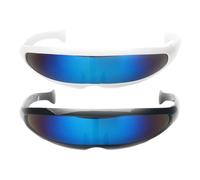 2 Pezzi Futuristico Robocop Outter Space Robot Occhiali Da Sole Colore Visiera A