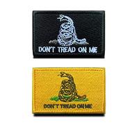 2 Pezzi "Gadsden Don't Tread On Me" Emblema Gancio e Anello Ricamato Tattico Militare Divertente Toppa Patch