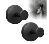 2 Pezzi Ganci a Ventosa Super Resistenti, Ganci Ventosa Bagno, Supportano Fino a 5 kg, Impermeabile, Resistenti all'Umidità e alla Ruggine (Nero)