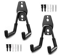 2 Pezzi Ganci per Garage, Ganci da Bicicletta da Parete, Acciaio Garage Storage Utility Doppi Ganci, per Organizzazione di Carichi Pesanti Sedie Pieghevoli, Scale, Biciclette, Utensili Elettrici(Nero)