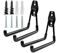 2 Pezzi Ganci per Garage, Gancio a Doppia da Garage Parete, Gancio di Stoccaggio Organizer Robusto Gancio da Parete Resistente per Garage per Scale, Biciclette, Utensili Elettrici