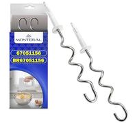 2 Pezzi Ganci per Impasto per Sbattitore Elettrico a Mano con Codice Originale 67051156 BR67051156 per Braun - Garanzia di 10 Anni - MONTERAL