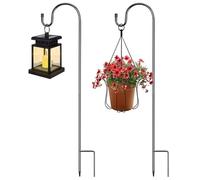 2 Pezzi Gancio Da Pastore, 100 CM Gancio Da Pastore Da Metallo, Nero Regolabile Gancio da Pastore da Giardino per Piante, Mangiatoie per Uccelli