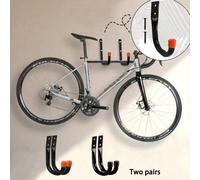 2 pezzi Gancio in ferro per bicicletta che necessita di essere forato con viti, adatto per installazione all'aperto nella stanza della legna da ardere 2 ganci (con viti),Nero 2 pezzi (con viti),Nero 6