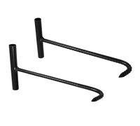 2 Pezzi Gancio per Aprire Tombini Manico a T in Acciaio Nero 10 MM | Strumento Multiuso per Giardino, Impugnatura Comoda, Portata Elevata, anche 12mm