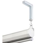 2 pezzi: Gancio per tende del proiettore, Staffa a L per schermo di proiezione