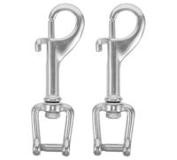 2 Pezzi Gancio Rapido a Bullone in Acciaio Inox per Immersioni Marine | Moschettone Singolo Occhio Girevole e Molla, Leggero e Compatto, per Cordini e Accessori Subacquei