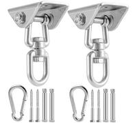 2 Pezzi Gancio Soffitto Acciaio Inossidabile 450kg Capacità, Supporto Sacco Boxe Girevole 360°con Viti Bulloni per Cemento e Legno, Gancio Carichi Pesanti per Altalena, Amaca, Yoga, Sedia Sospesa