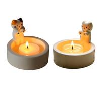 2 Pezzi Gattino Portacandele, Portacandele per Gatti Regalo, Portacandele Gattino Cartone Animato, Cat Candle Holder, Porta Candela Gatto può Essere Utilizzato per Decorare la Stanza, Desktop