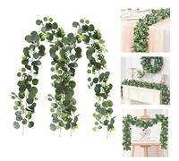 2 Pezzi Ghirlanda di Eucalipto Artificiale, 180cm Ghirlanda di Foglie di Eucalipto per Decorare Matrimoni, Interni, Archi