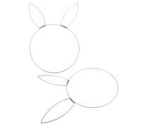 2 Pezzi Ghirlanda Pasquale Coniglio Anello Ferro Testa Decorazione | Argento, Superficie Liscia e Struttura Robusta, per Mensole e Spazi Esterni, Stile Adorabile per Pasqua