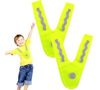 2 Pezzi Gilet Alta Visibilità Bambini, Collare di Segnalazione A Forma di V, Gilets Catarifrangente Luce Bambini Gilets di Sicurezza Bambinis Gilet Fluorescente Bambinis per Ciclismo, Scuola, Sport