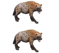 2 pezzi giocattoli di iene, 8,5 cm/3,4 pollici, figure di iene, modello, personaggi africani safari animali giocattolo, educativo interessante modello di iene, giocattolo per bambini in età prescolare