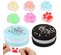 2 Pezzi Giocattolo Antistress Per Biscotti+6 Pezzi Giocattoli da Spremere Zampe di Gatto, Squishy Zampa di Gatto, Antistress Squishy, Squishy Divertente Animali Zampa Gatto, Antistress Giocattolo
