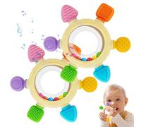 2 Pezzi Giochi Dentizione Neonato, Sonaglio Anello Massaggiante in Silicone per Bambini, Massaggiagengive Senza BPA per neonati di età superiore ai 0-6 6-12 mesi